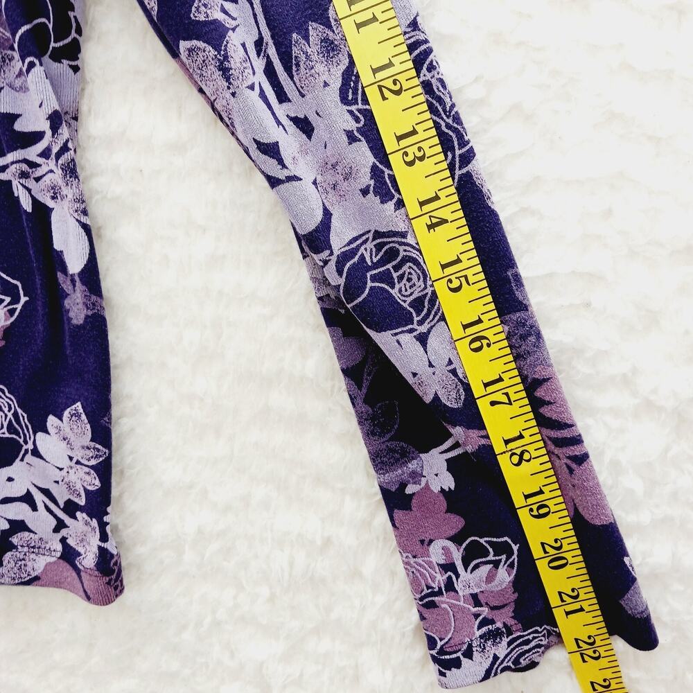 T-Shirt Purple Pink Y2K Rose Cherry Blossoms Bloomcore Whimsycore Casual Size L - Picture 5 of 8